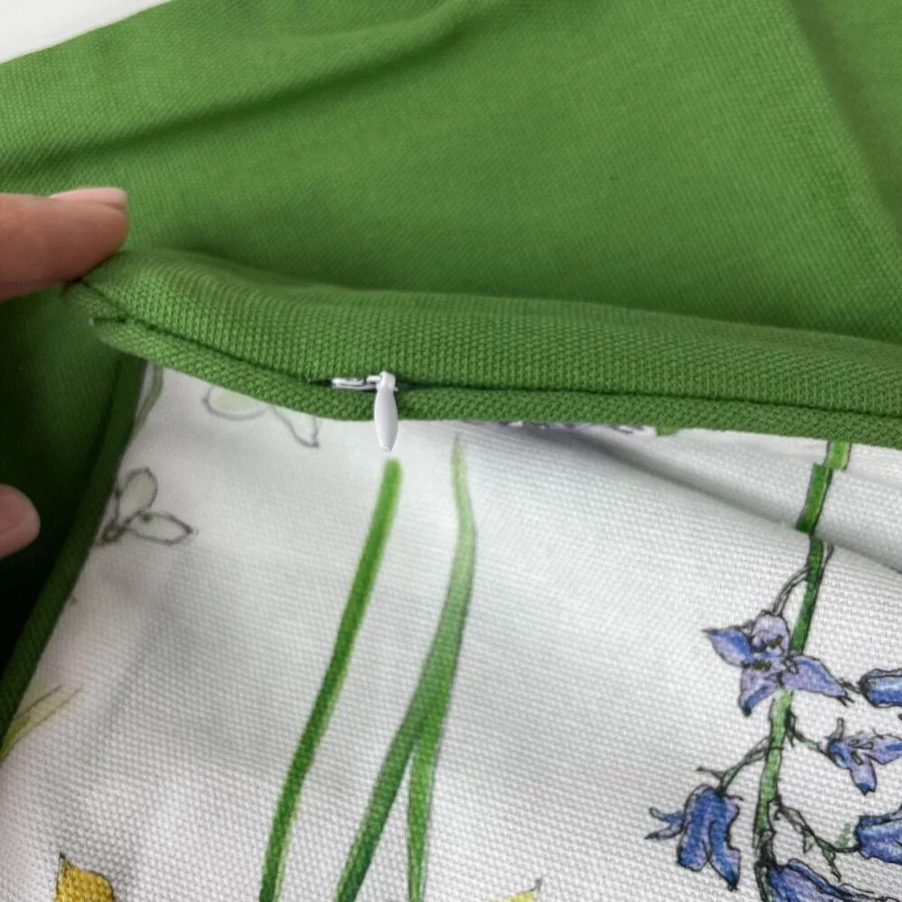 Charles Gallen Irish 100% Cotton Wildflower Square Pillow Sham Green Decorative
